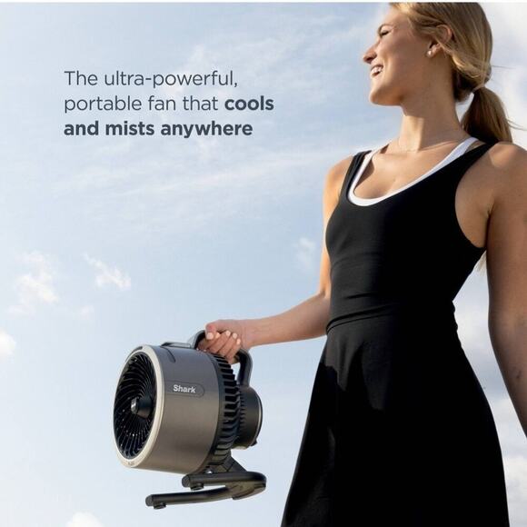 Shark FlexBreeze HydroGo Ultra-Powerful Portable Fan Mists Indoors and Outdoors - Picture 2 of 8